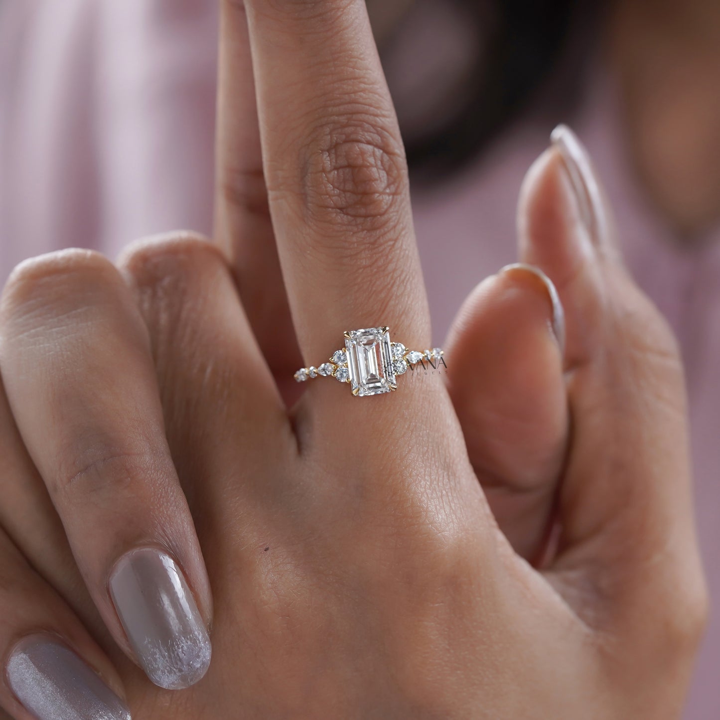 Emerald Cut Diamond Engagement Ring