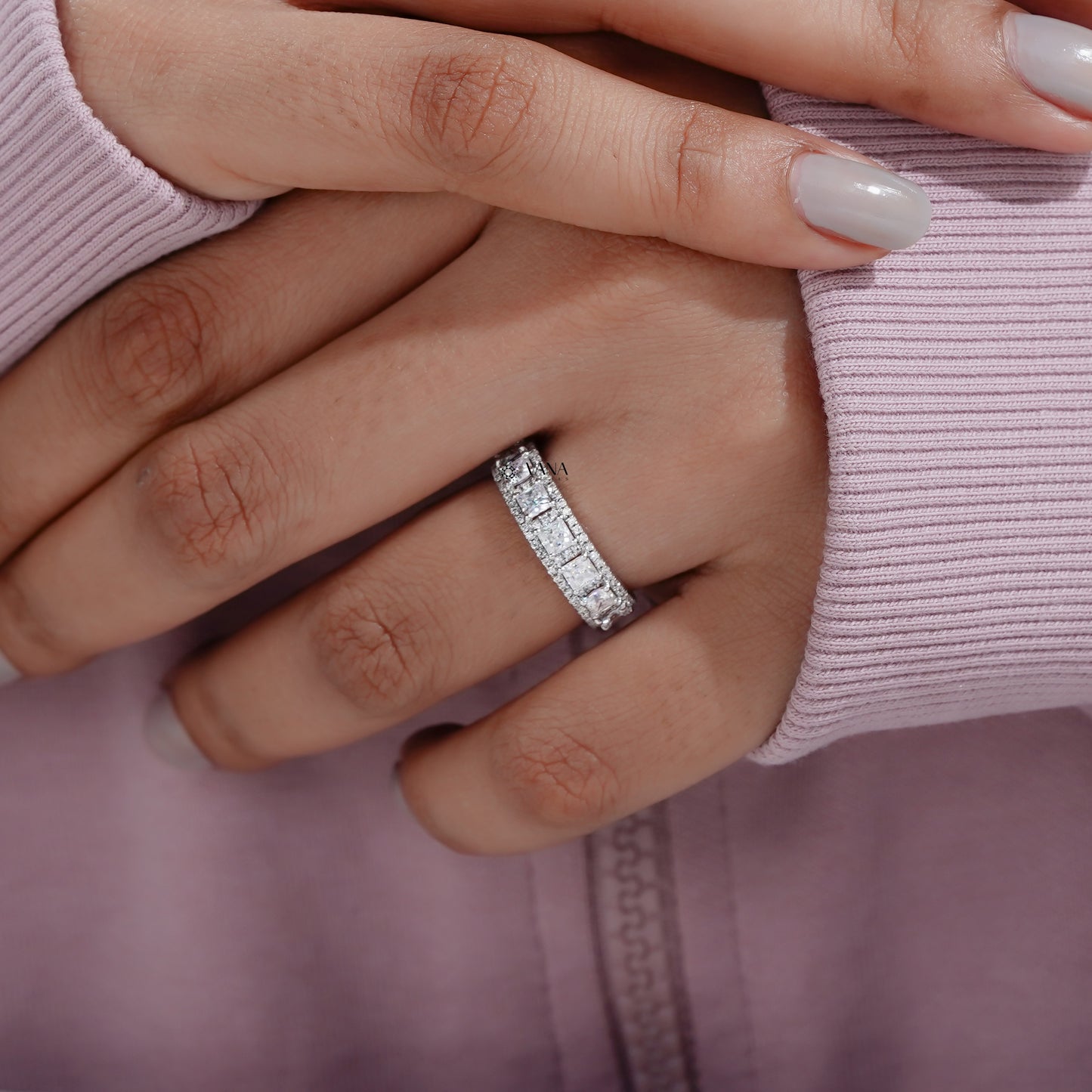 Princess & Round Cut Lab Grown Diamond Ring