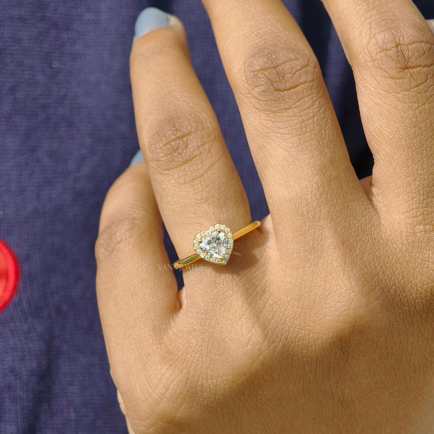 Heart Shaped Lab Grown Diamond Halo Engagement Ring