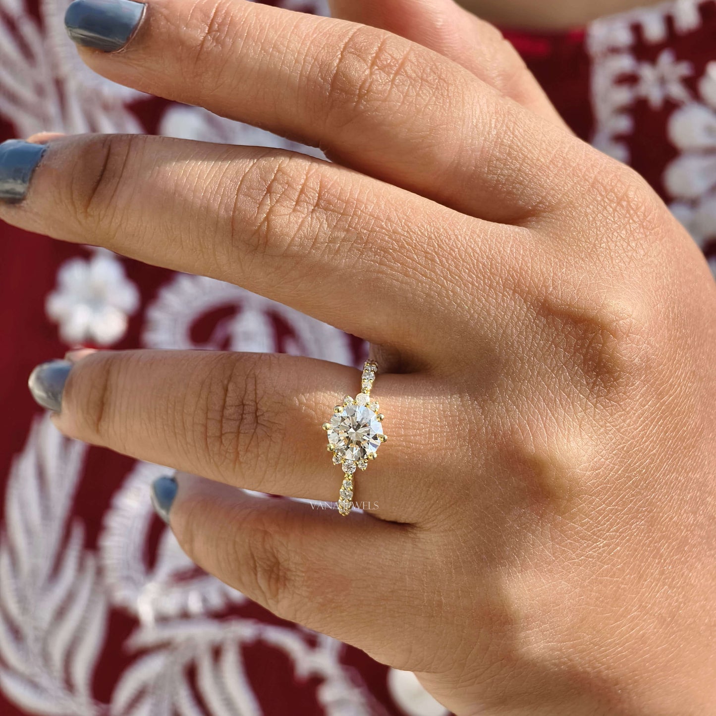 IGI Certified Round Cut Lab Grown Diamond Engagement Ring
