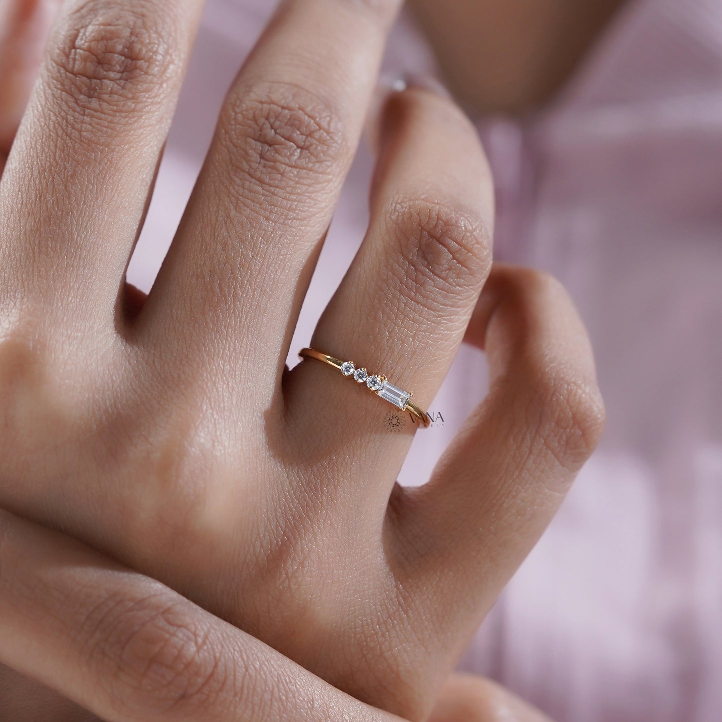 Classic Baguette and Round Diamond Ring