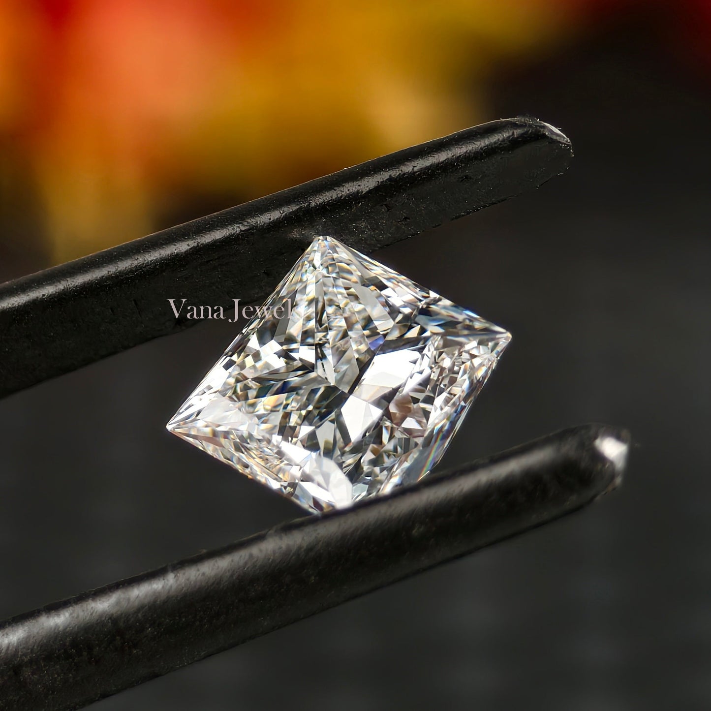 Certified lab created princess cut diamond