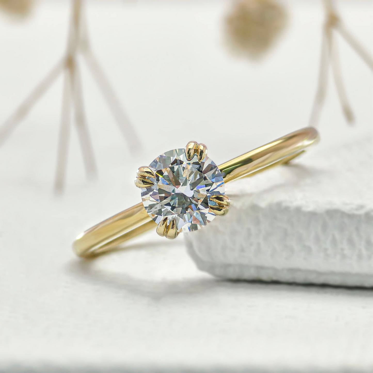 Round Cut Lab Grown Diamond Solitaire Engagement Ring