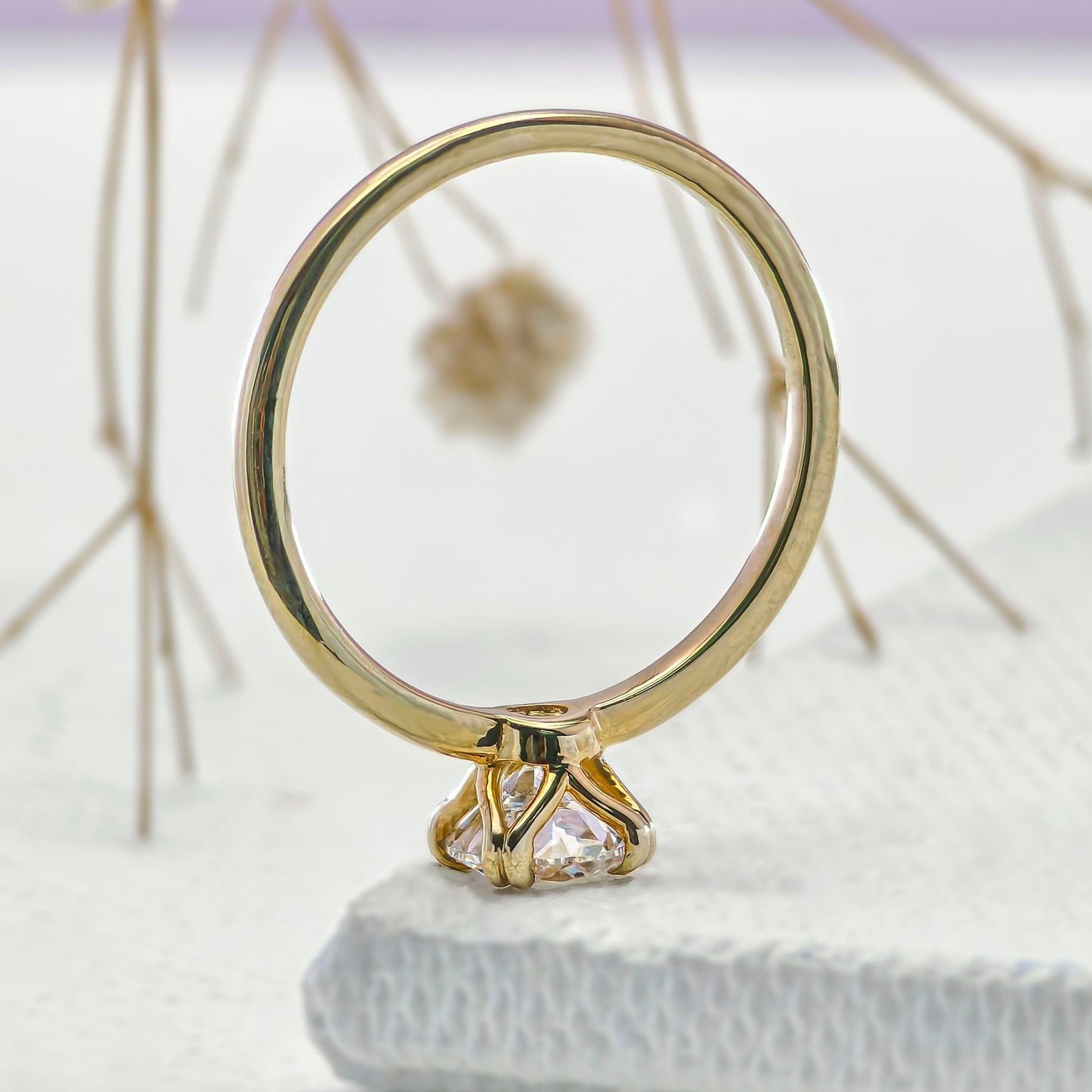 Round Cut Lab Grown Diamond Solitaire Engagement Ring