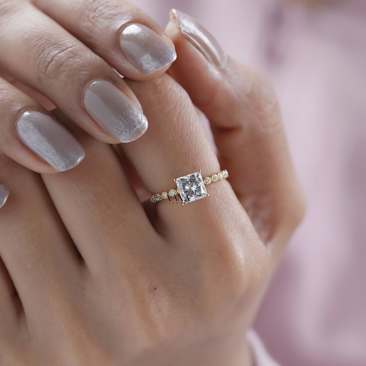 Square Cut Engagement Ring