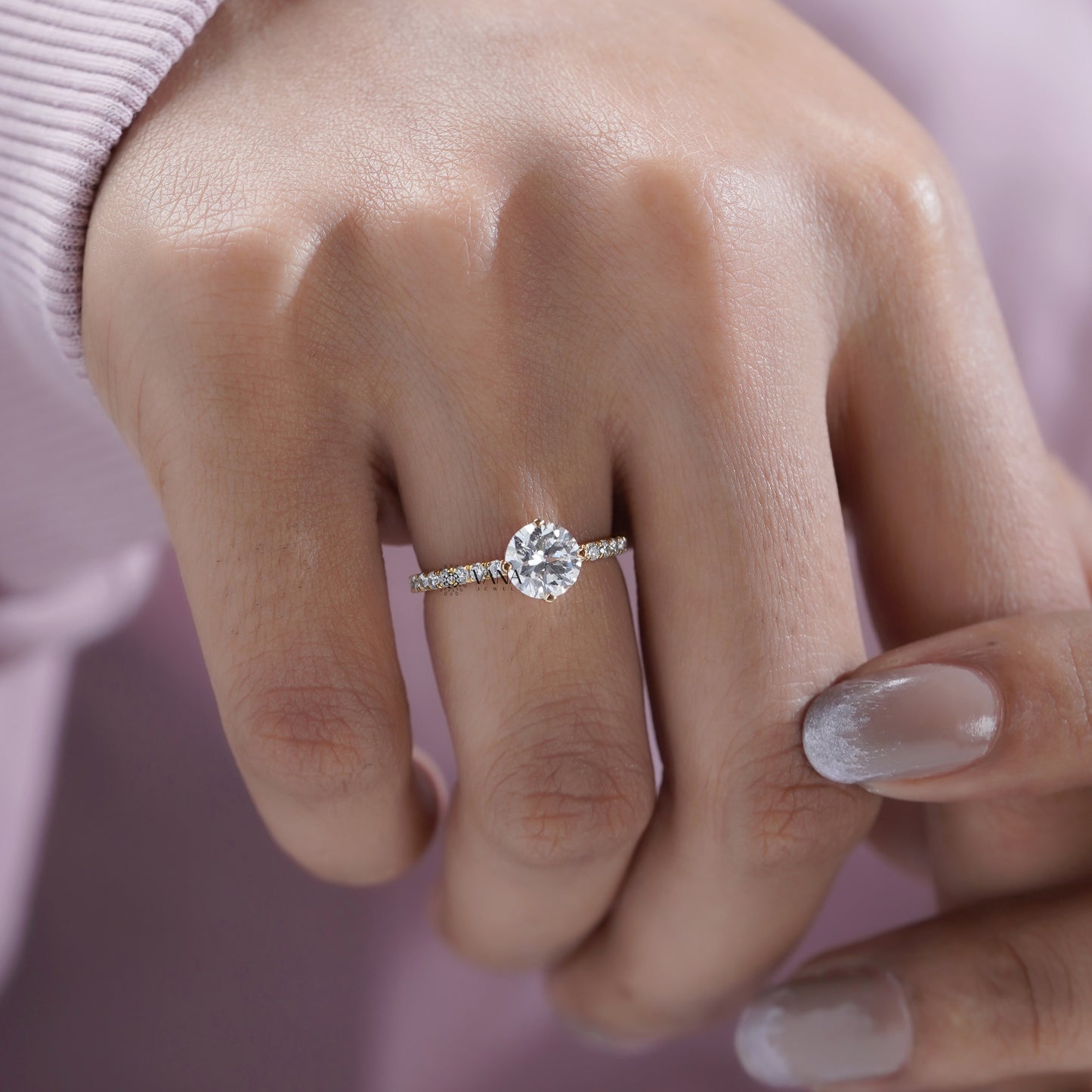 handcrafted diamond engagement ring