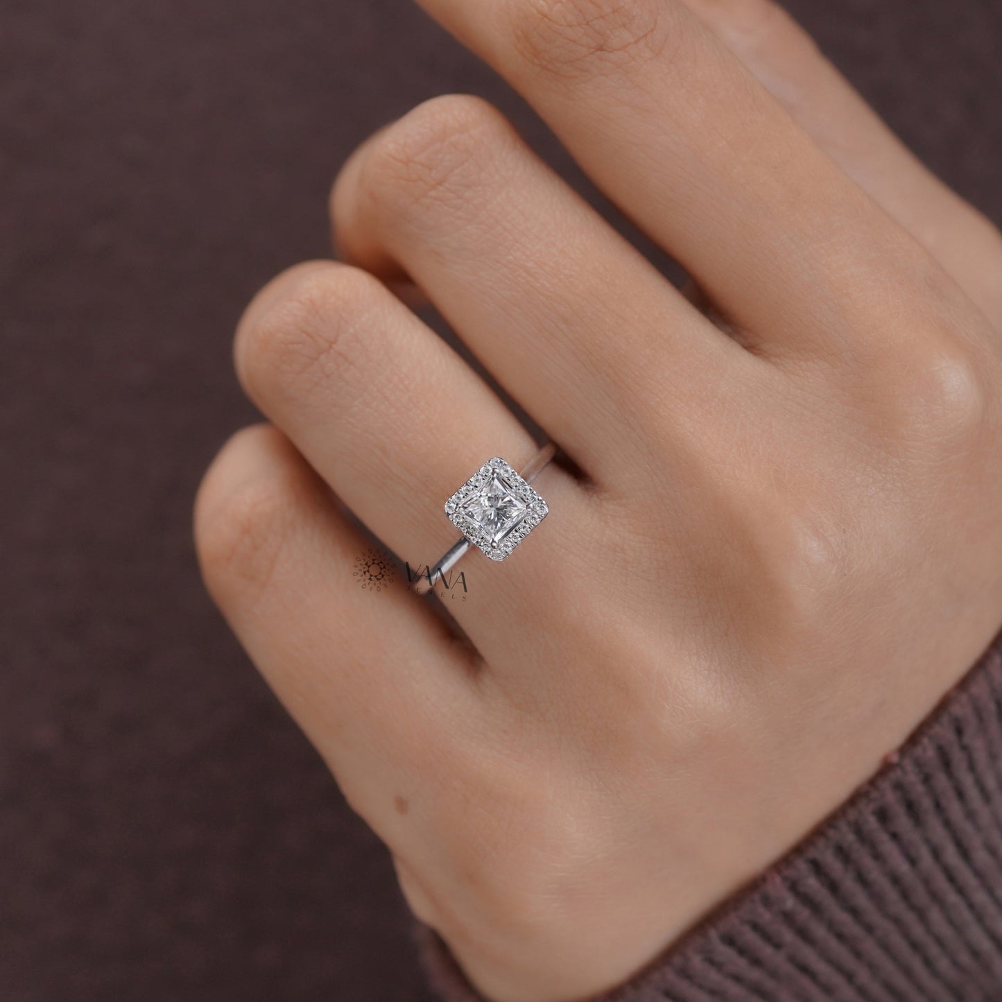 Halo set moissanite bridal ring