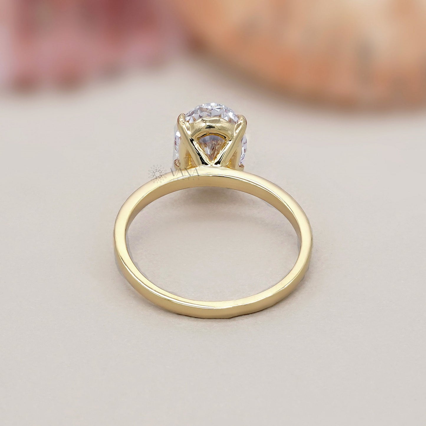 Oval Cut Lab Grown Diamond Engagement Ring in Yellow Gold | Solitaire Bridal Ring