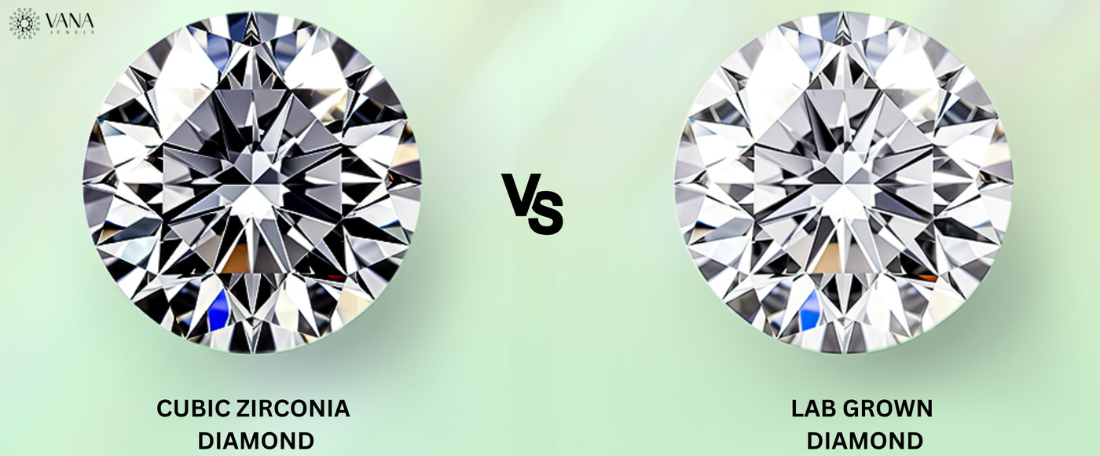 Zircon and Lab-Grown Diamond