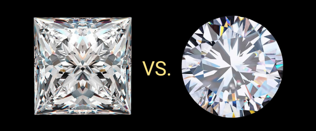 Round Brilliant Diamonds vs. Princess Cut