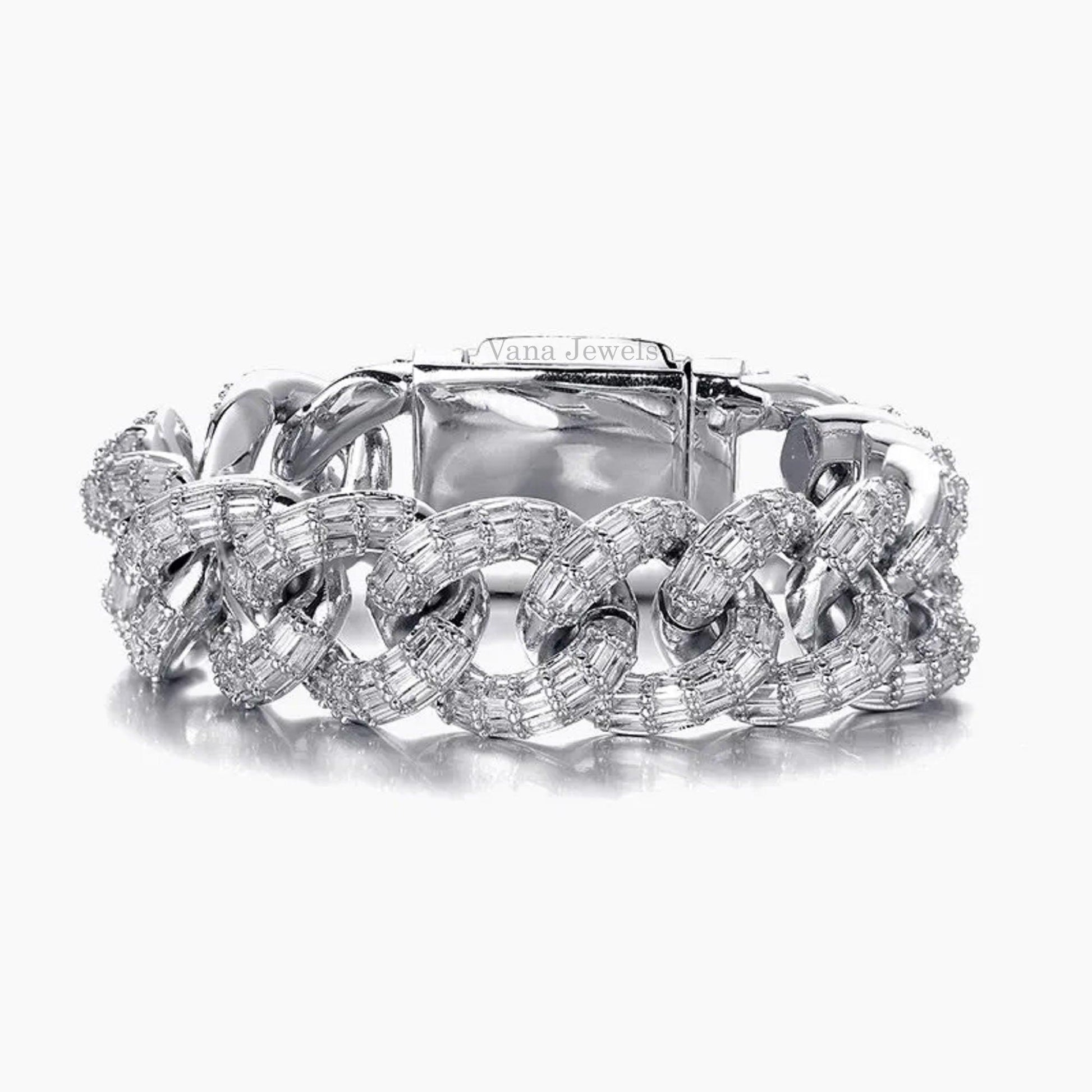 21mm Iced Out Moissanite Cuban link Bracelet - Vana Jewels