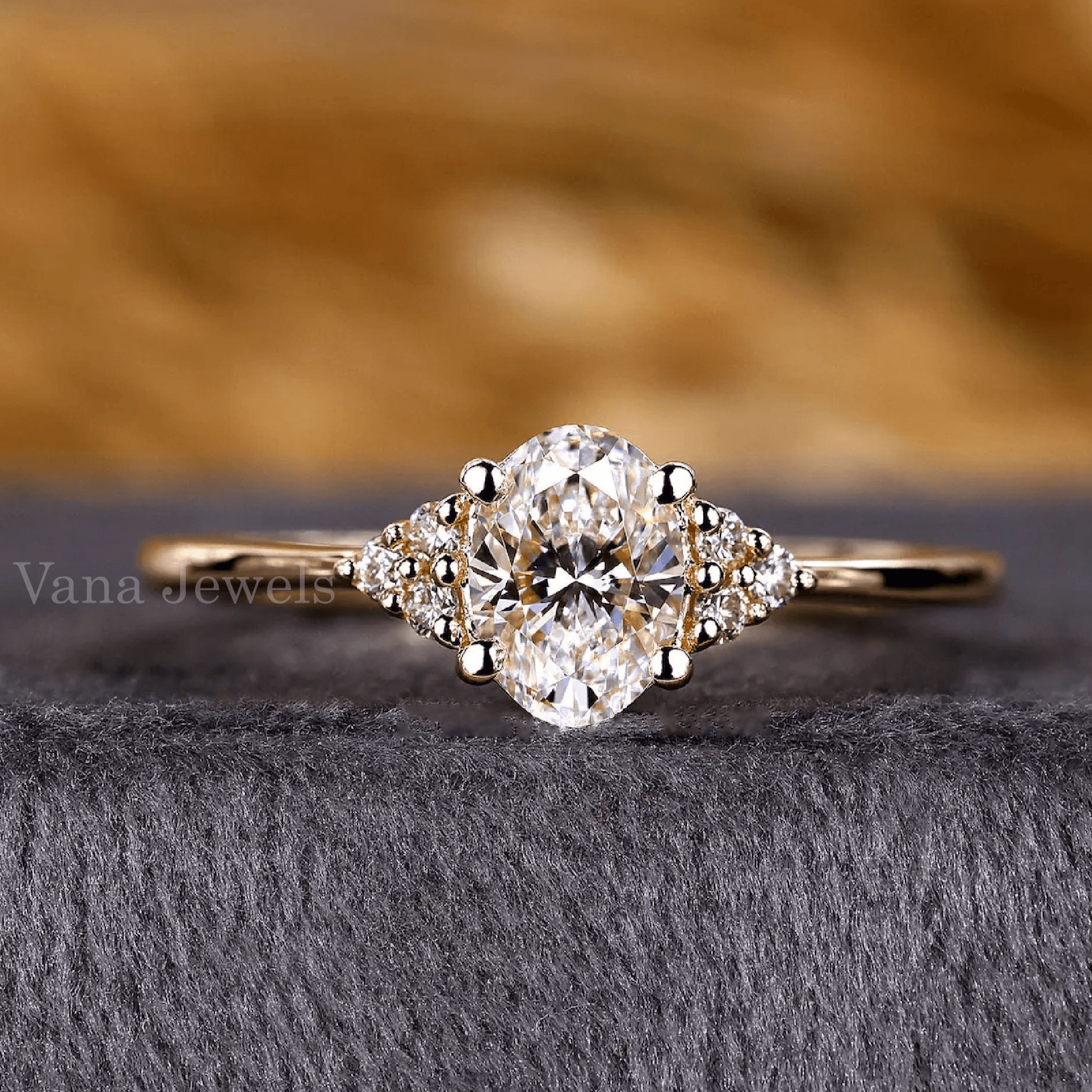 Oval Cut Lab Grown Diamond Muse Engagement Ring - Vana Jewels