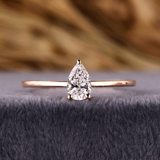 Pear Shaped Lab Grown Diamond Engagement Ring - Vana Jewels