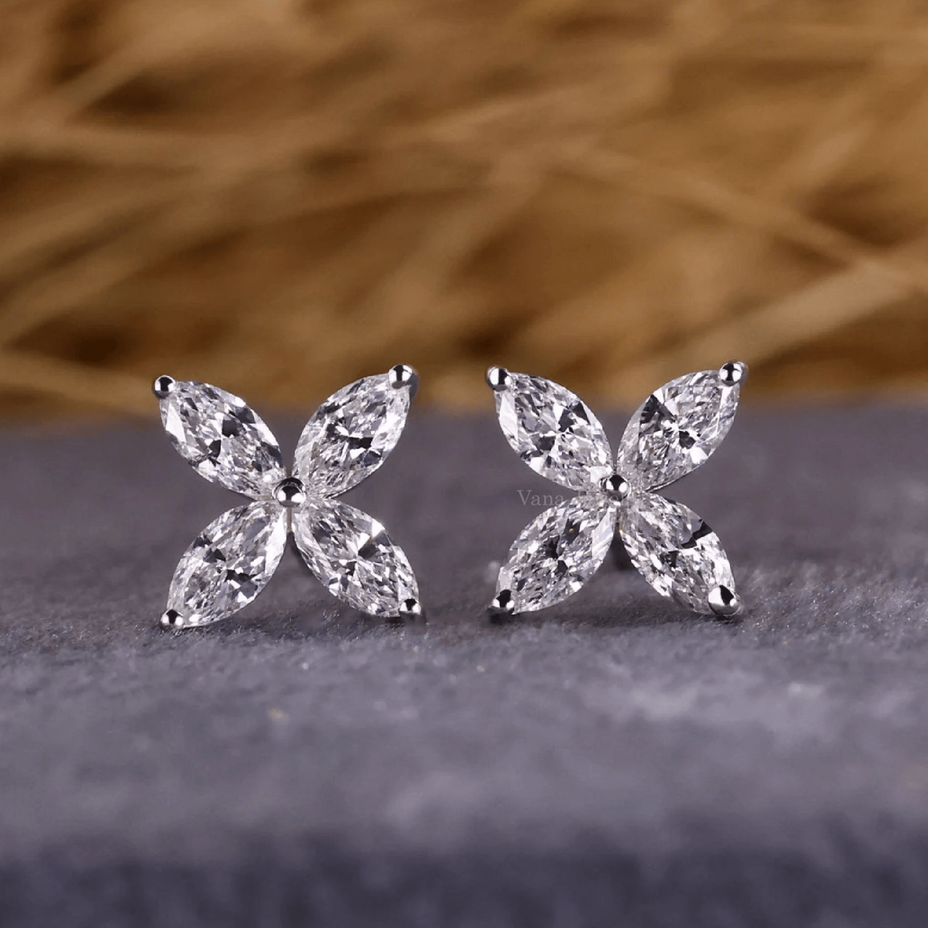 Marquise Cut Lab Grown Diamon Earrings for Women - Vana Jewels