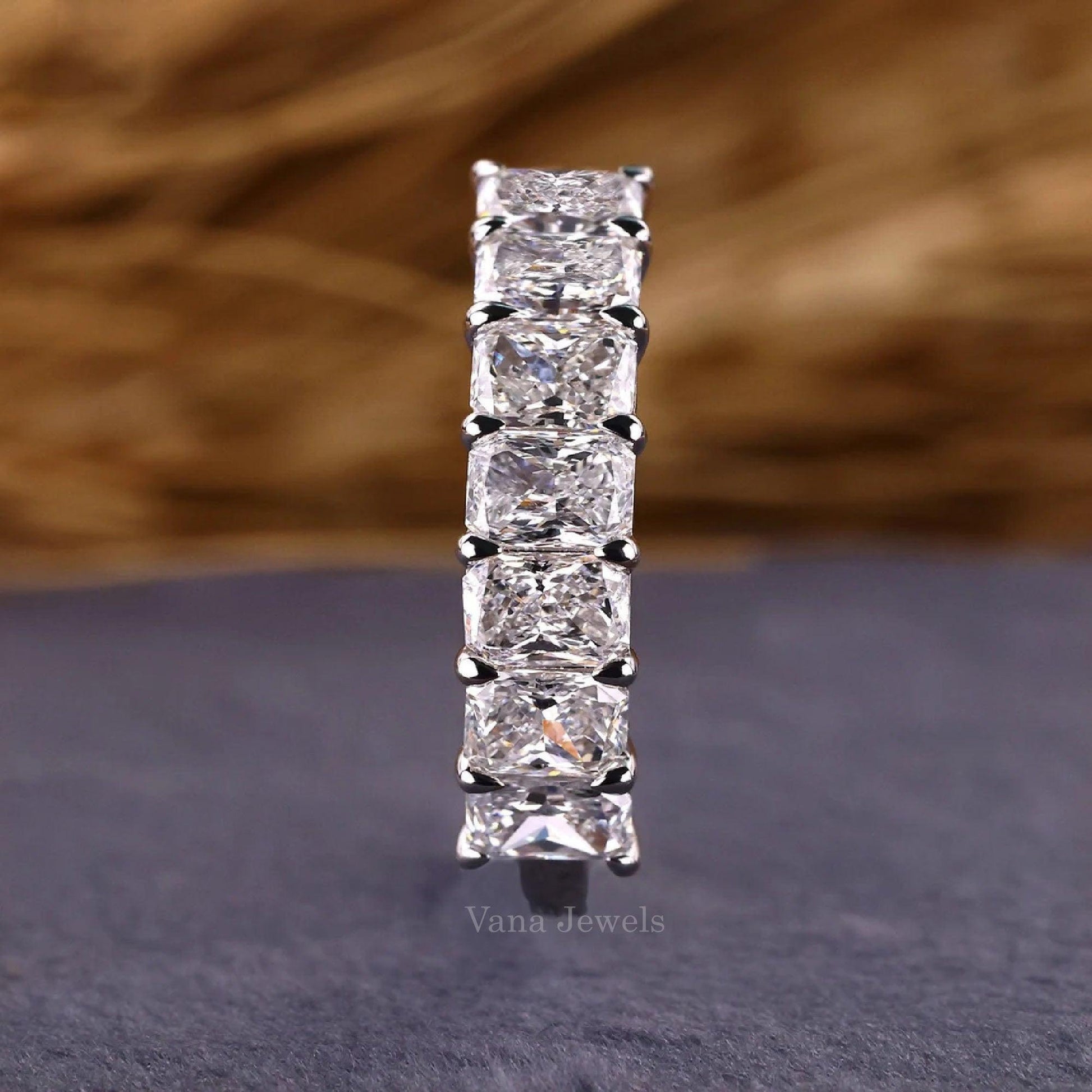 Radiant Cut Lab Grown Diamond Eternity Wedding Band - Vana Jewels