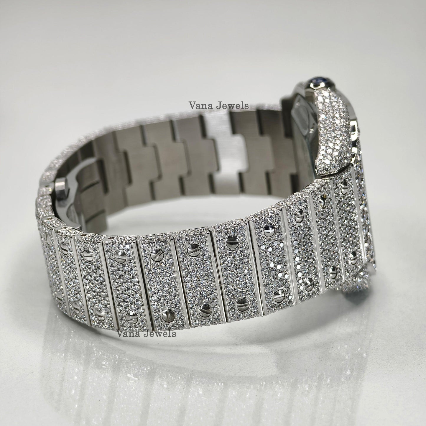 Real VVS Moissanite Dimond Studded Iced Out Watch - Vana Jewels