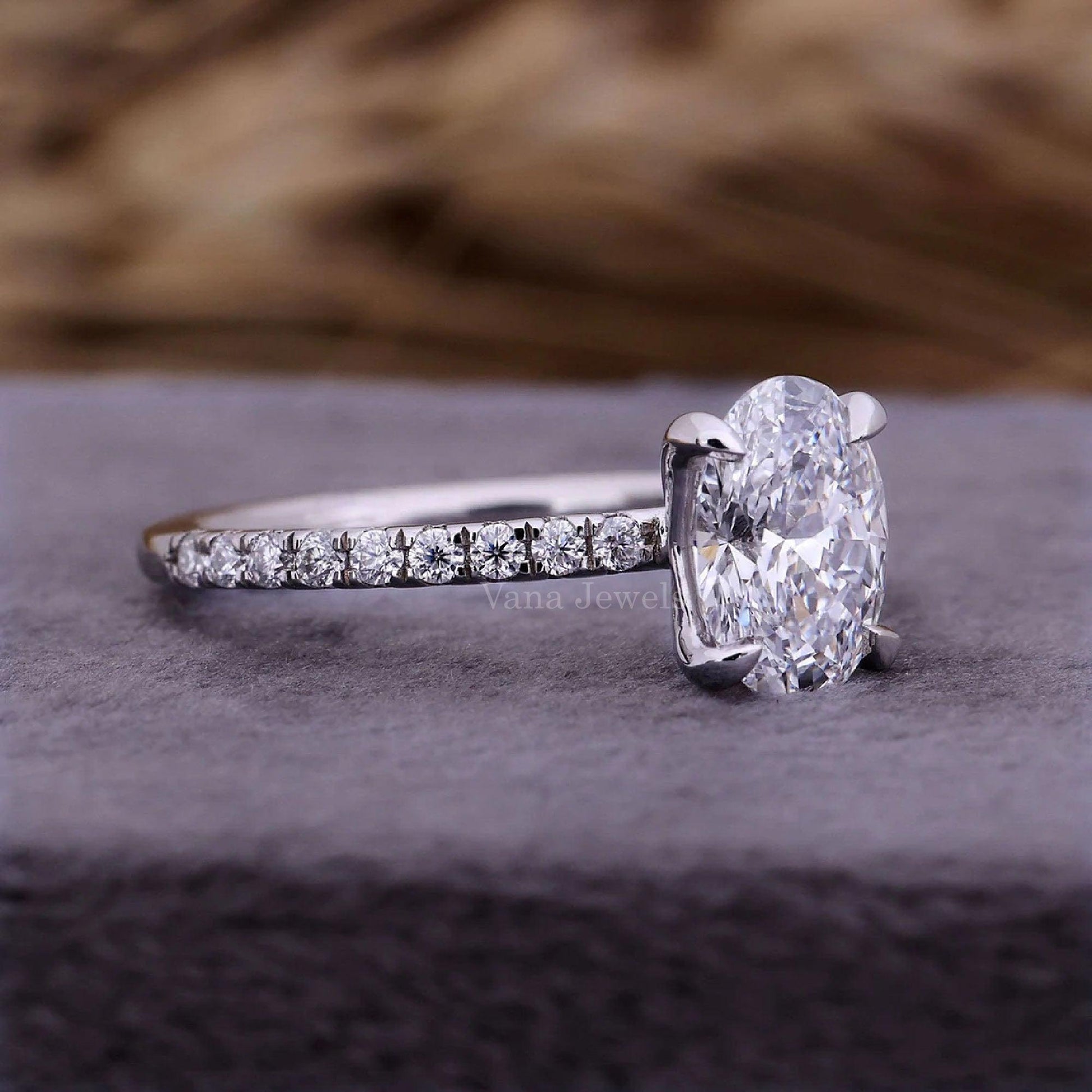 Handmade Oval Cut Lab Grown Diamond Engagement Ring - Vana Jewels