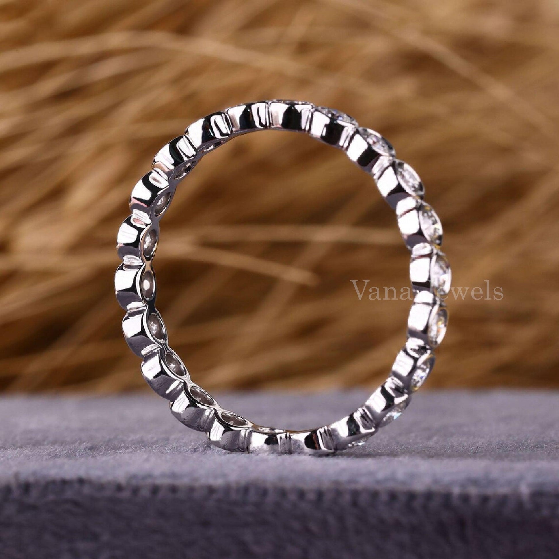 Round Cut Lab Grown Diamond Full Eternity Band - Vana Jewels