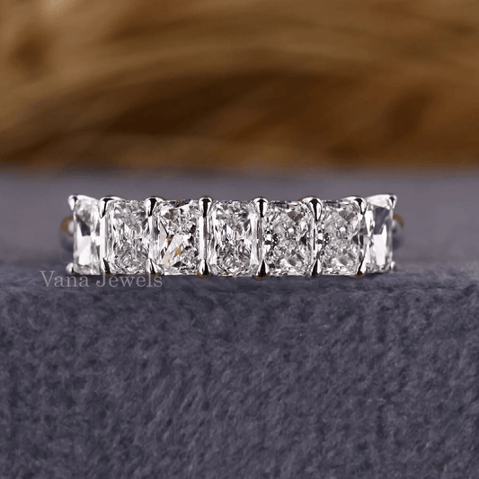 Radiant Cut Lab Grown Diamond Eternity Wedding Band - Vana Jewels