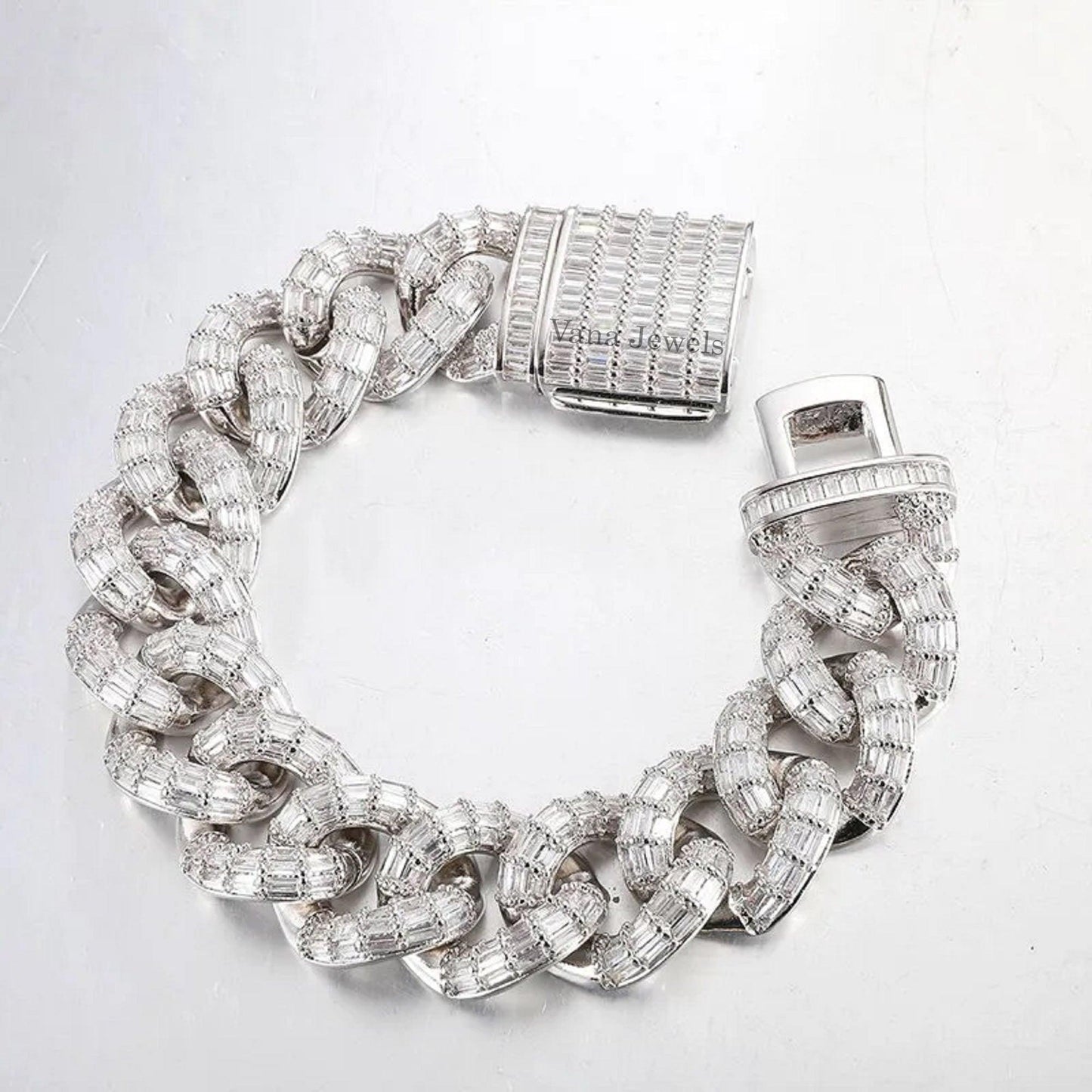 21mm Iced Out Moissanite Cuban link Bracelet - Vana Jewels