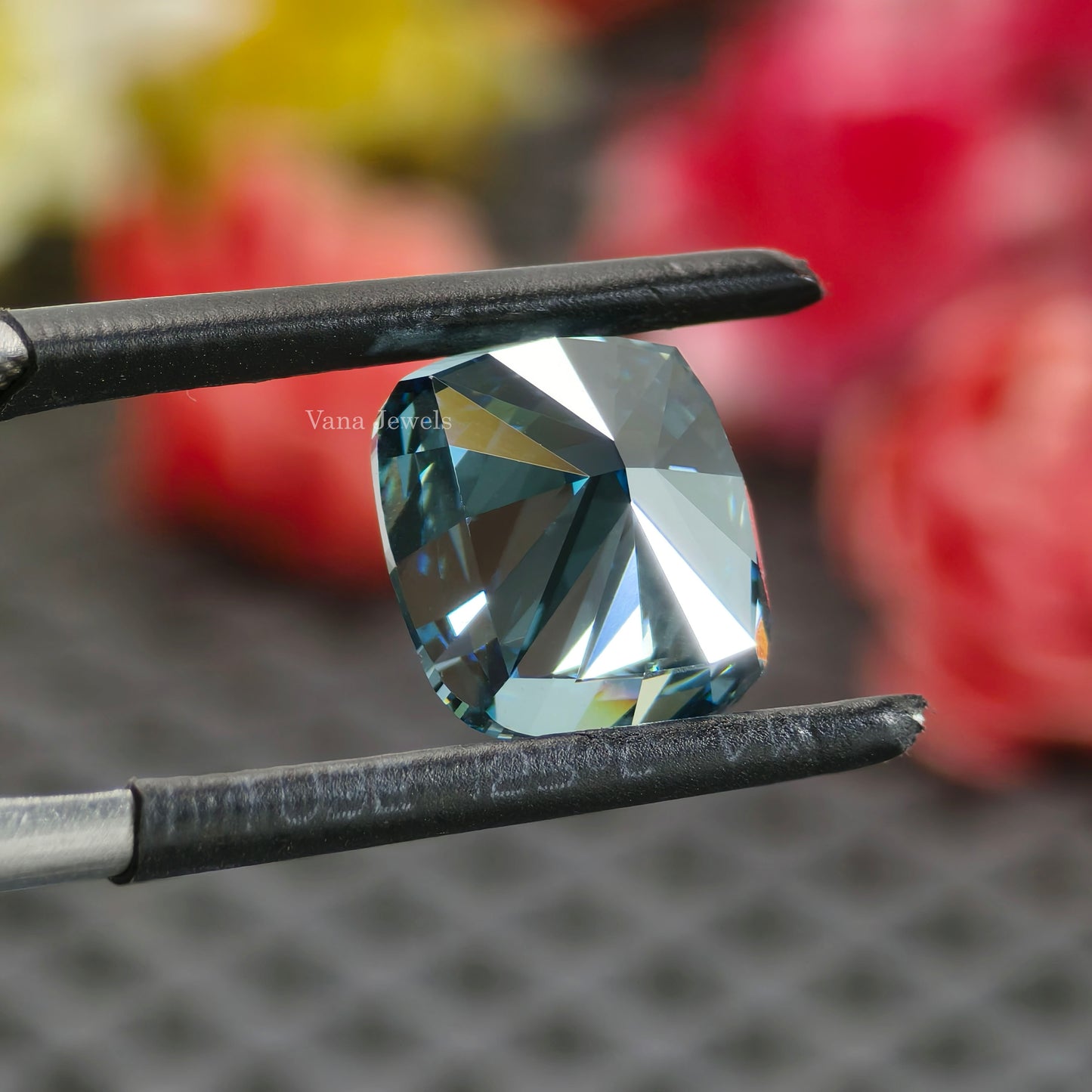 5.03 CT Blue Cushion Cut Lab Grown Diamond for Engagement Ring