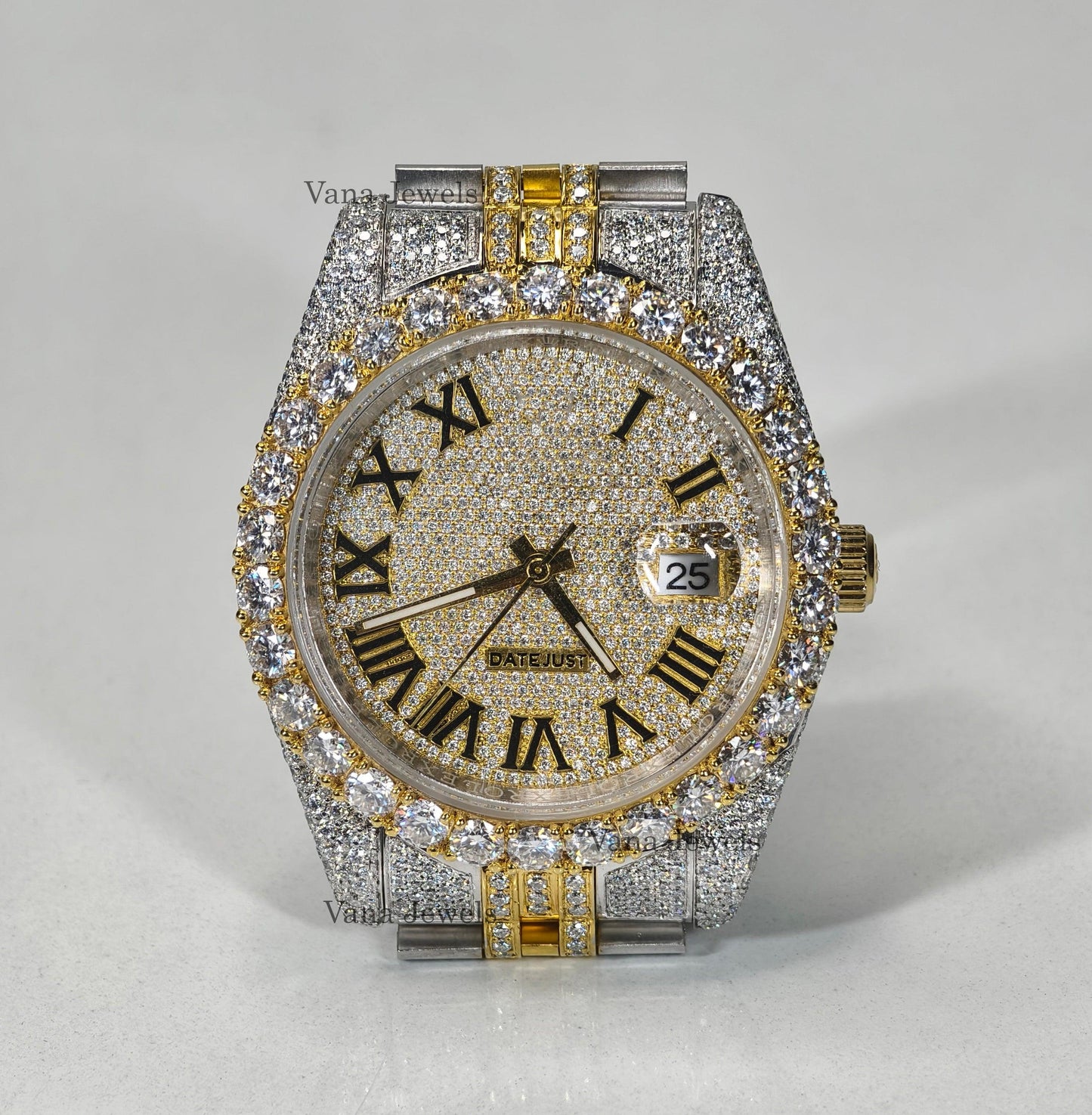 Luxury Two-Tone VVS Moissanite Diamond Iced-Out Watch - Vana Jewels