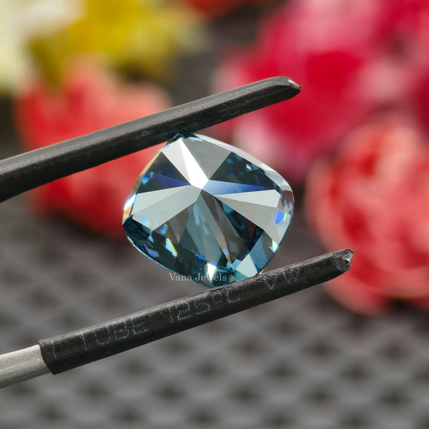 5.03 CT Blue Cushion Cut Lab Grown Diamond for Engagement Ring