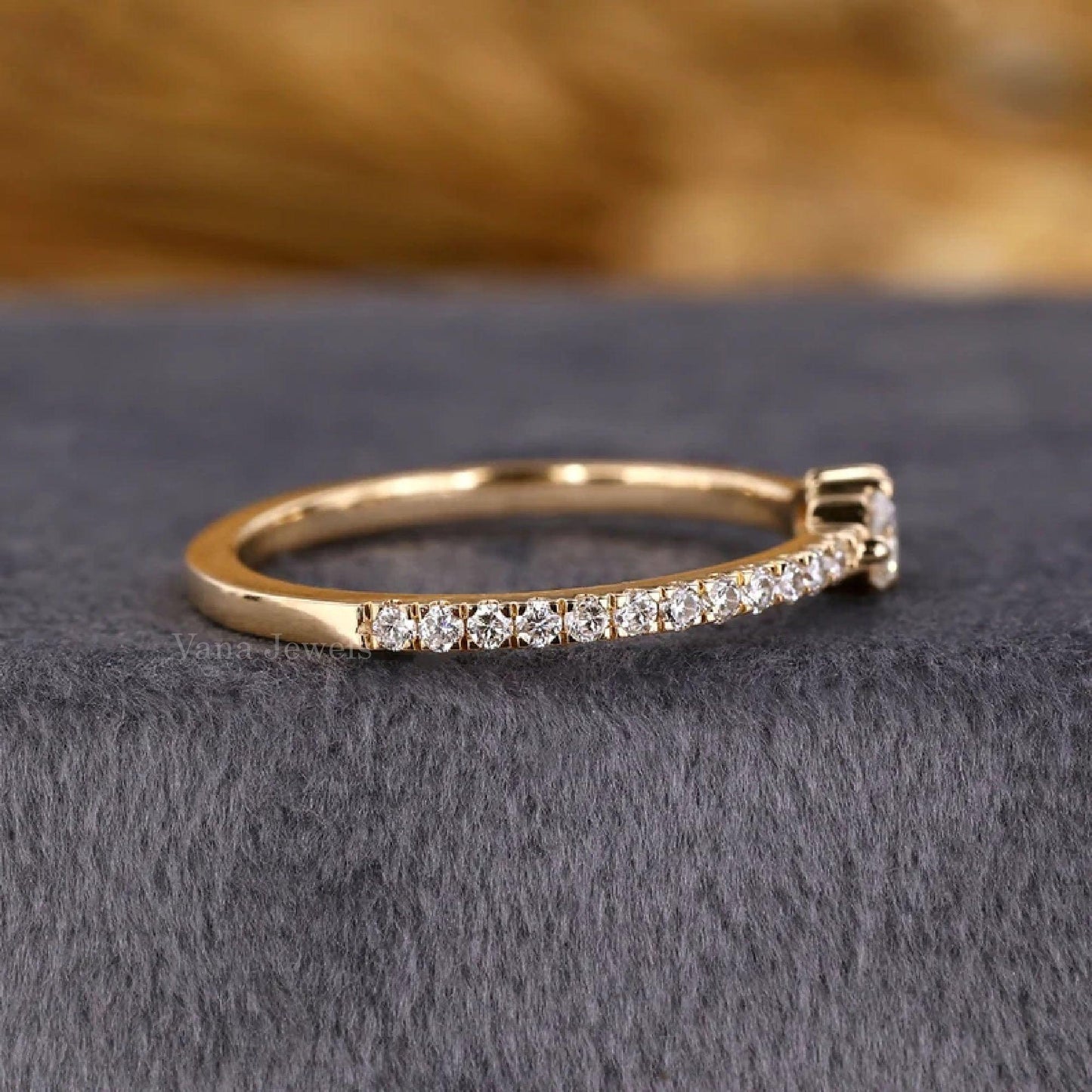 Round Cut Lab Grown Diamond Two Stone Eternity Band - Vana Jewels