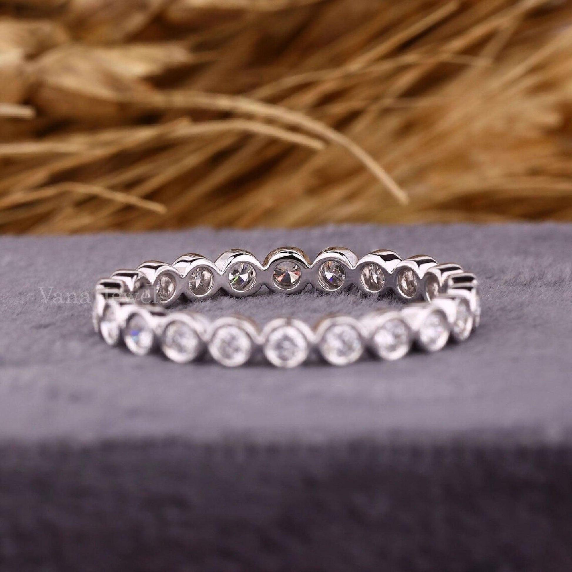 Round Cut Lab Grown Diamond Full Eternity Band - Vana Jewels