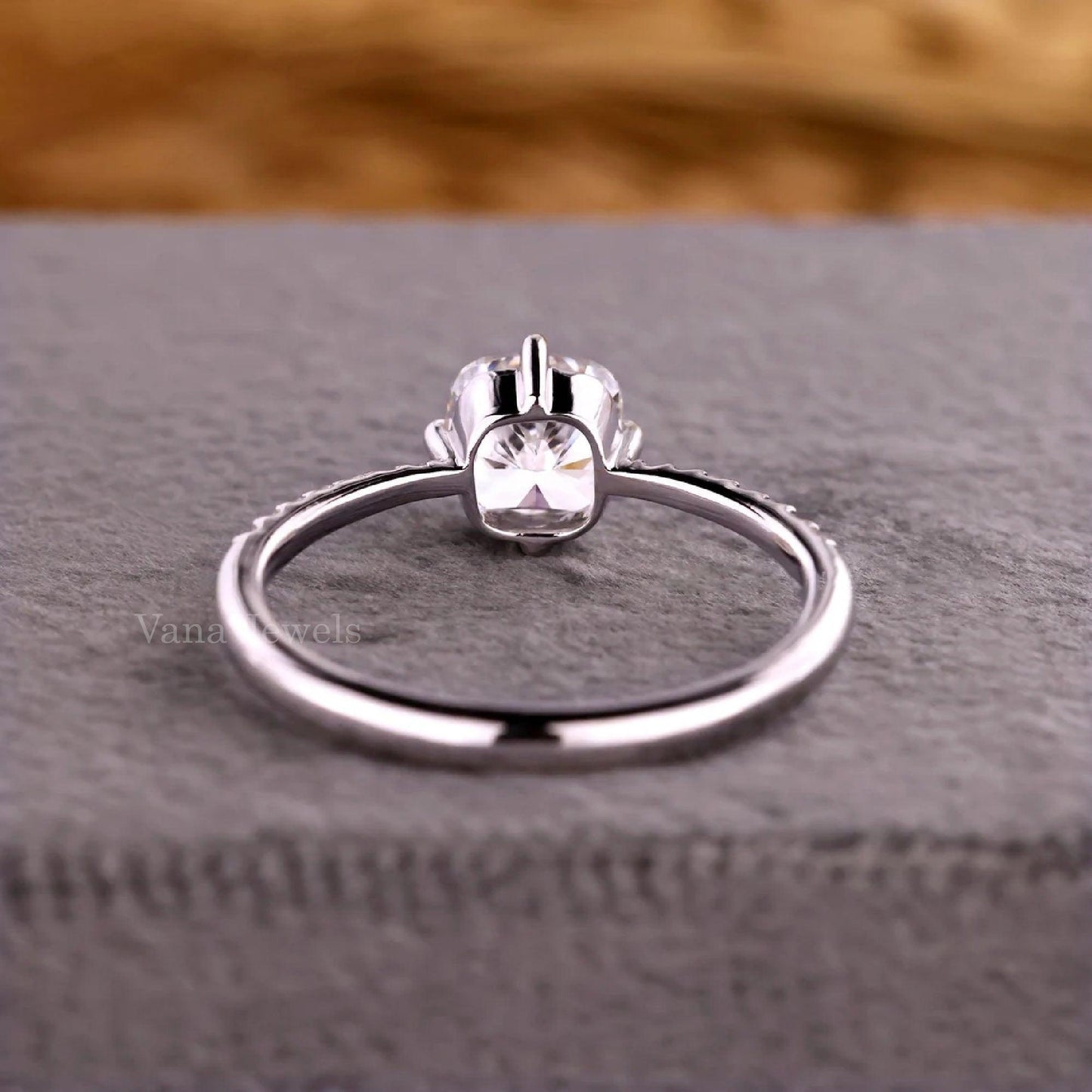 Square Cushion Cut Lab Grown Diamond Engagement Ring - Vana Jewels