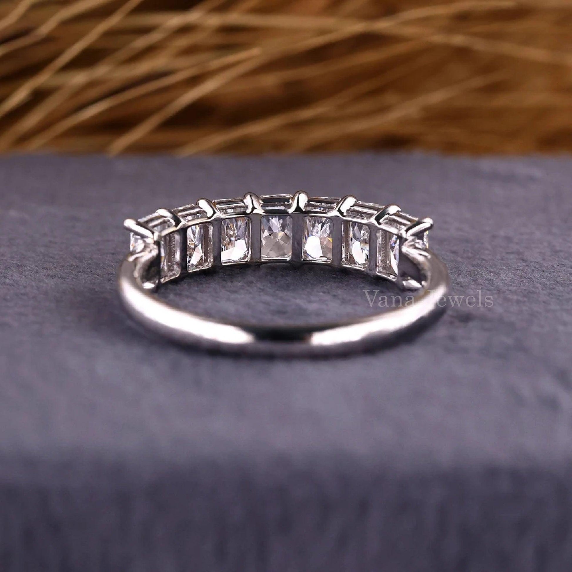 Radiant Cut Lab Grown Diamond Eternity Wedding Band - Vana Jewels