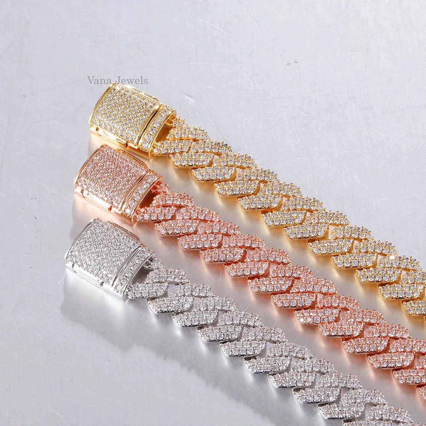 10MM Full Iced Out Diamond Hip Hop Cuban Bracelet - Vana Jewels