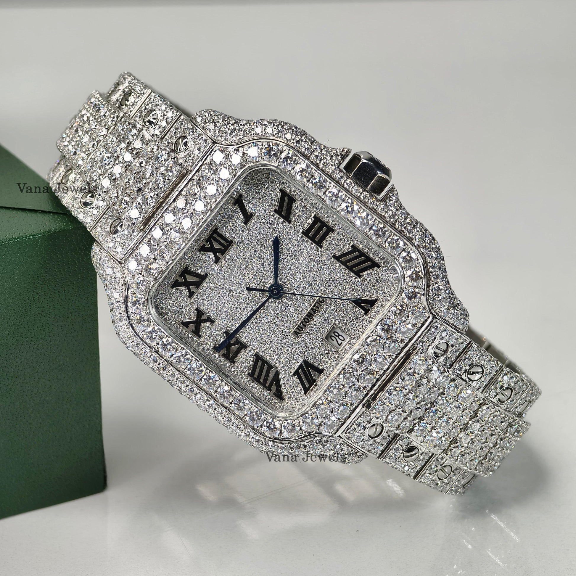 Full Iced Out Customized VVS Moissanite Diamond Watch - Vana Jewels