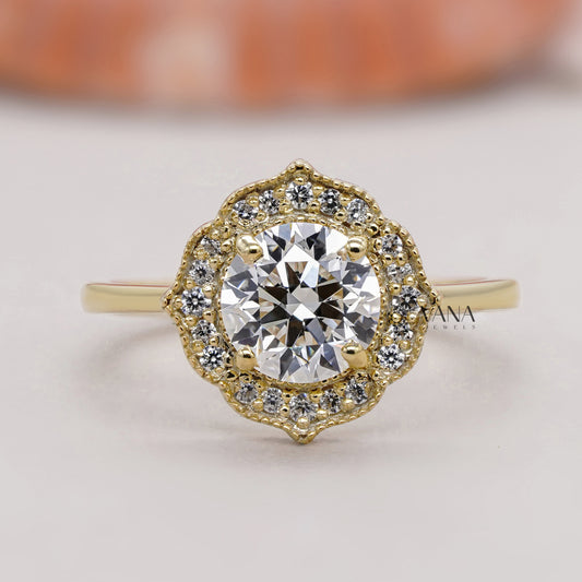 Vintage Halo Diamond Ring
