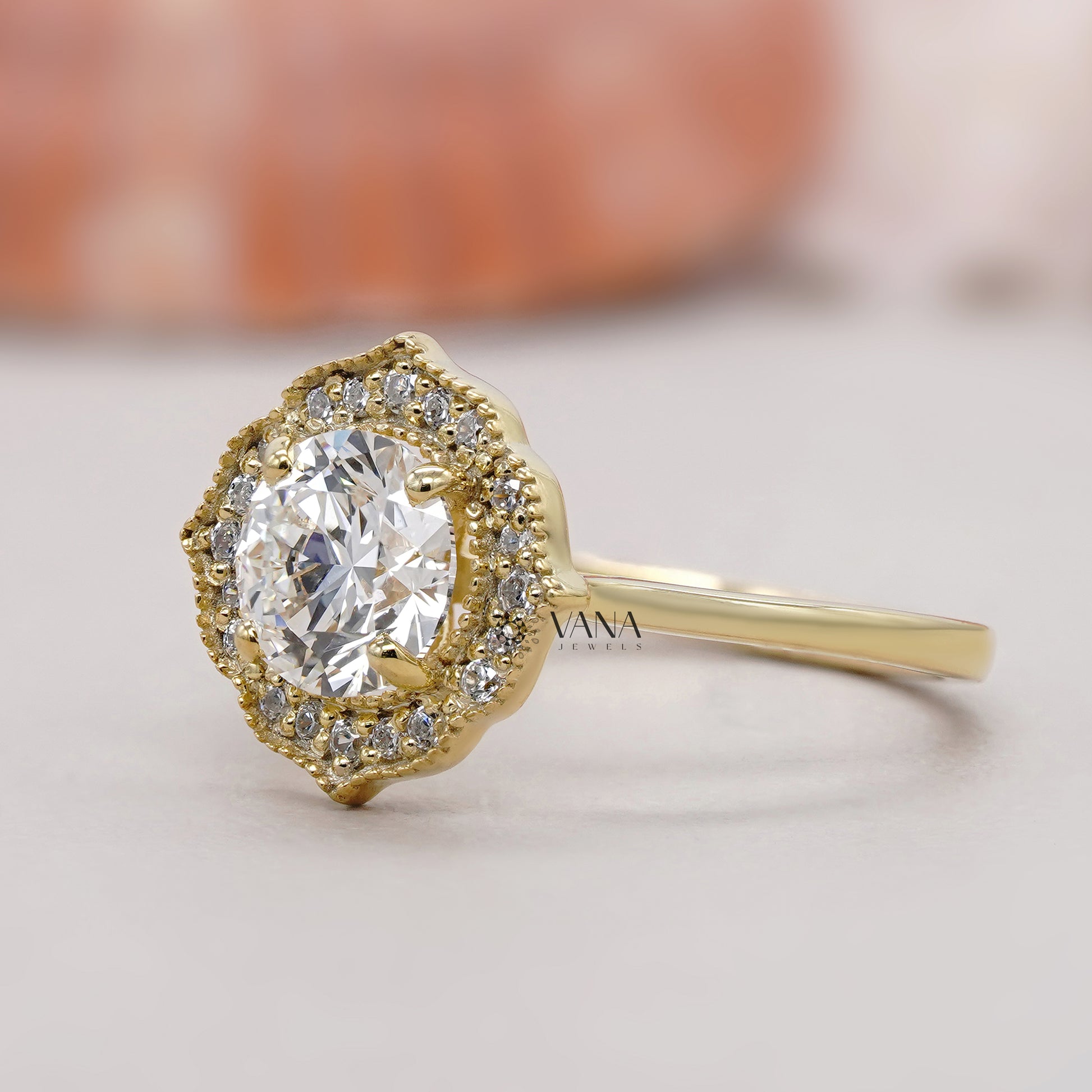 Lab Grown Diamond Art Deco Ring
