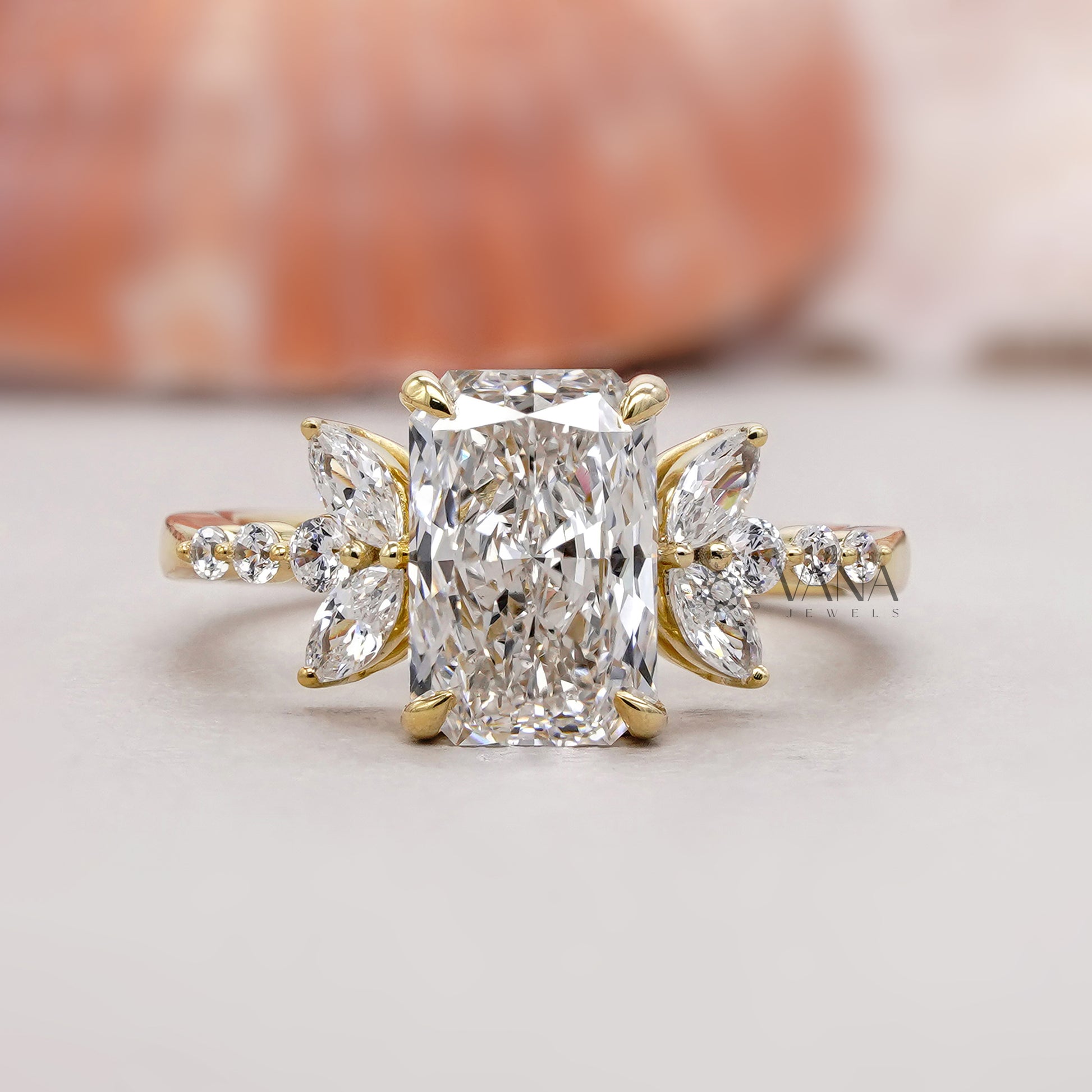 Radiant Cut Lab Grown Diamond Engagement Ring 