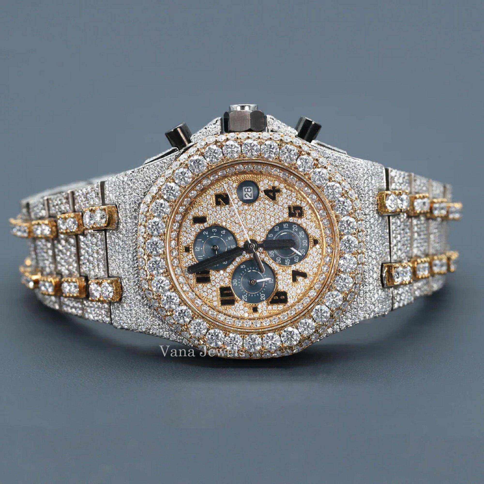 Iced Out Custom Two Tone Automatic Luxury Diamond Watch