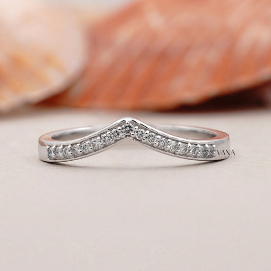 Round cut lab grown diamond wedding band