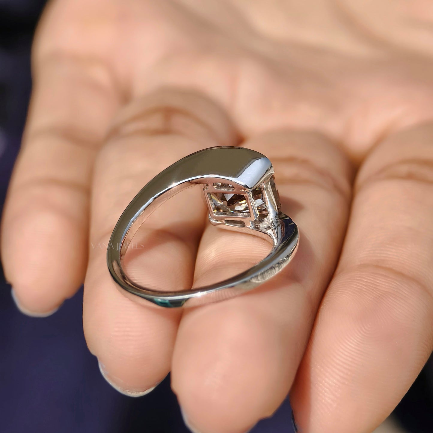 fancy brownish pink lab grown diamond ring