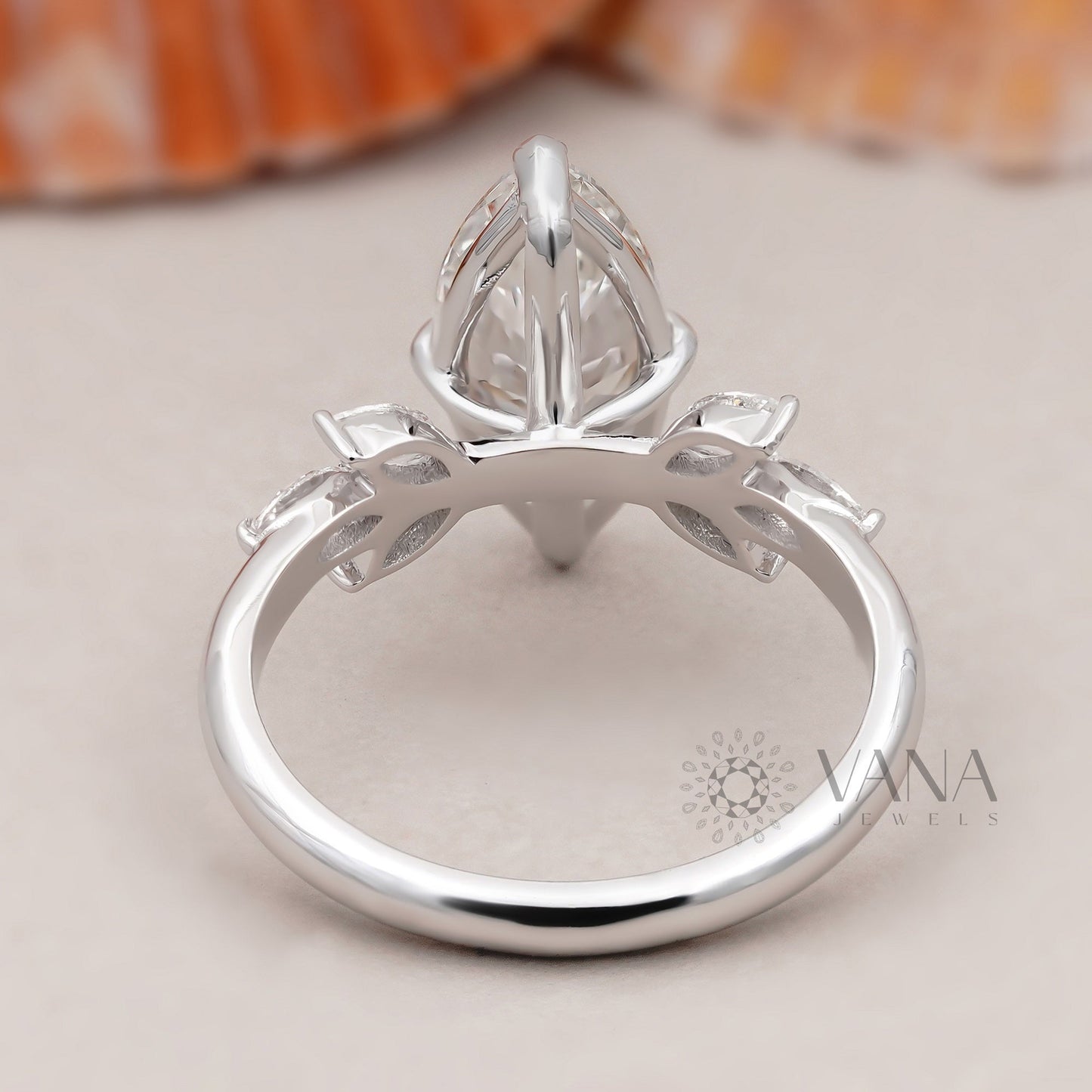 Marquise Diamond Cluster Engagement Ring, Lab Grown Diamond Anniversary Gift