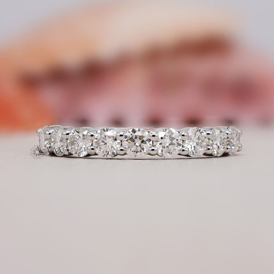 Round lab diamond eternity band

