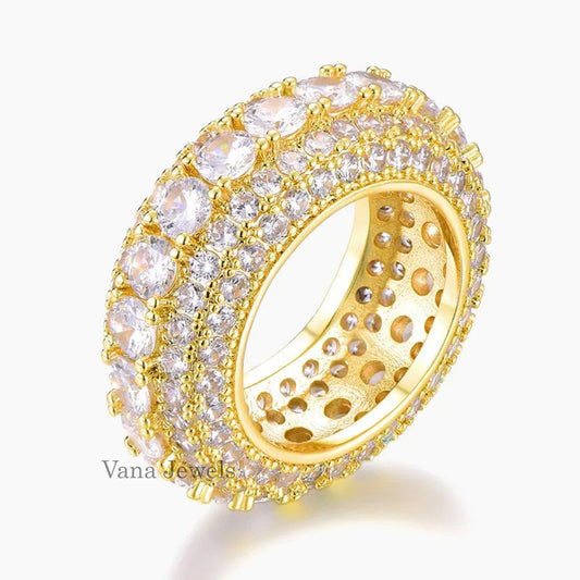 Full Iced Out VVS Moissanite Diamond Mens Ring - Vana Jewels