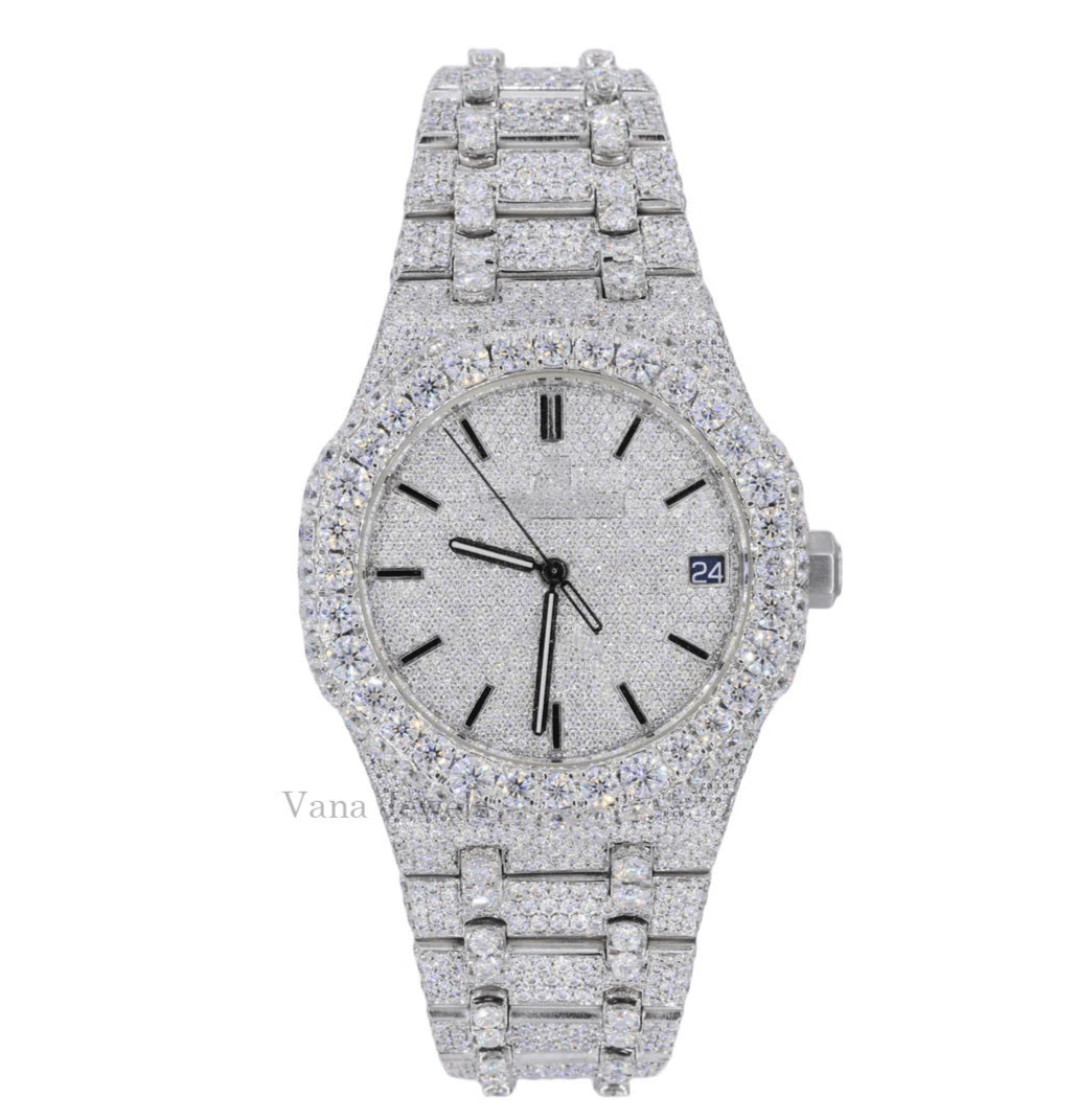 Iced-Out Automatic VVS Moissanite Diamond Watch - Vana Jewels