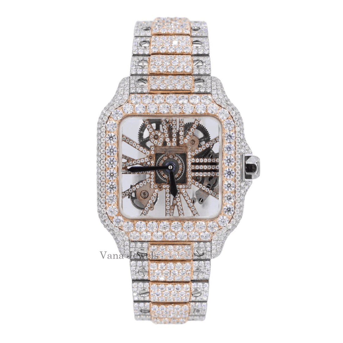 Hip Hop Customized Iced out VVS Moissanite Diamond Watch - Vana Jewels