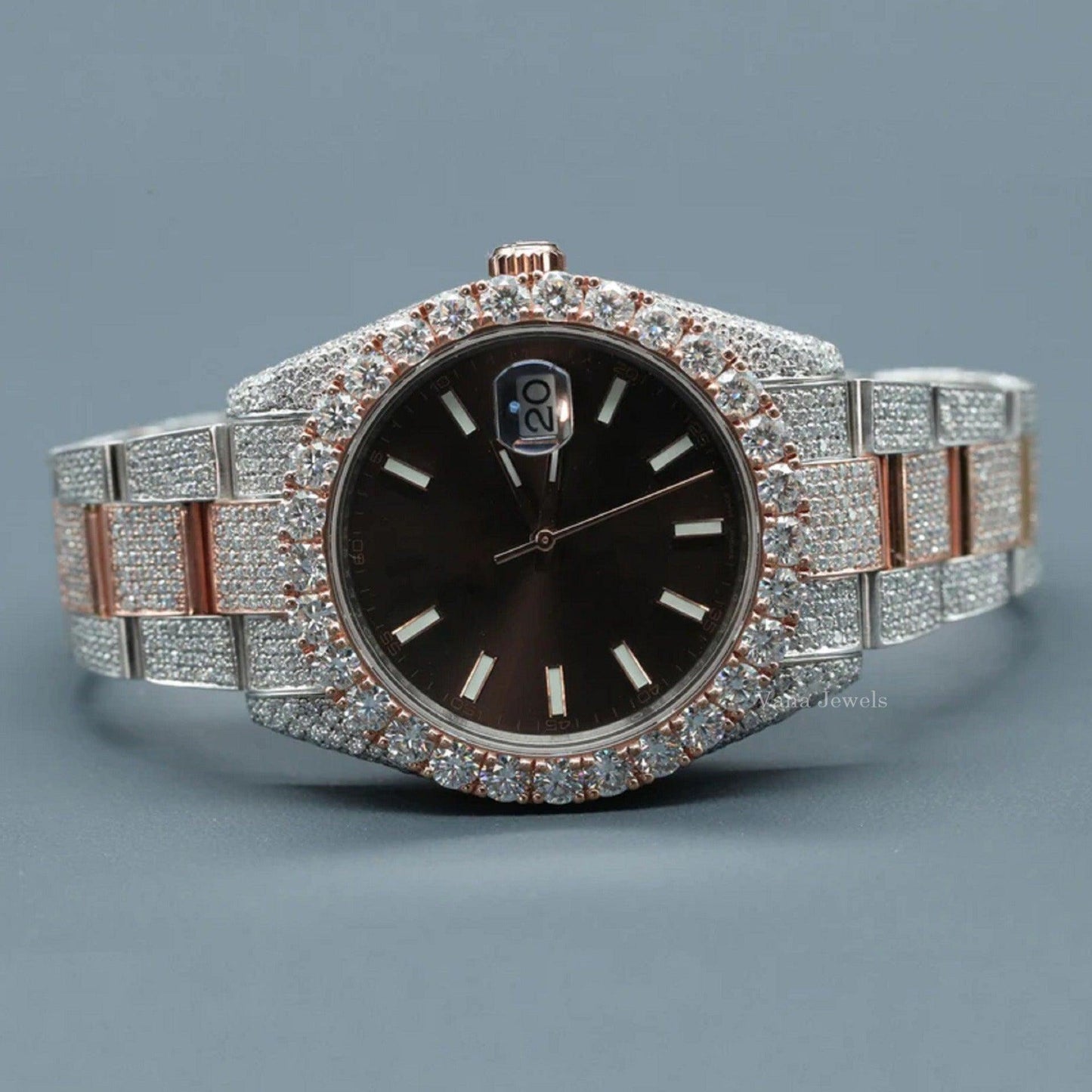 Two-Tone VVS Moissanite Diamond Luxury Watch - Vana Jewels