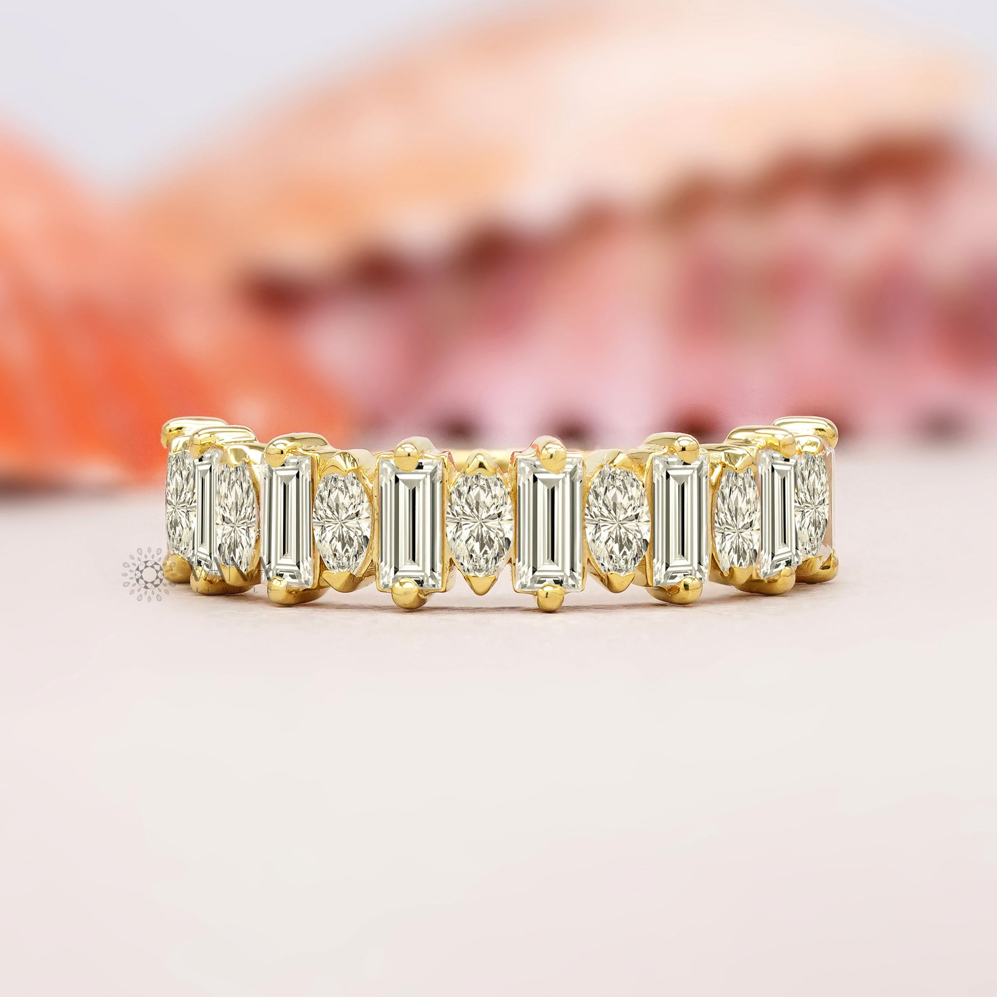 Lab grown baguette diamond ring
