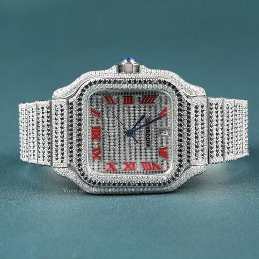 Fully Customized Iced Out Watch with VVS Moissanite Diamond - Vana Jewels