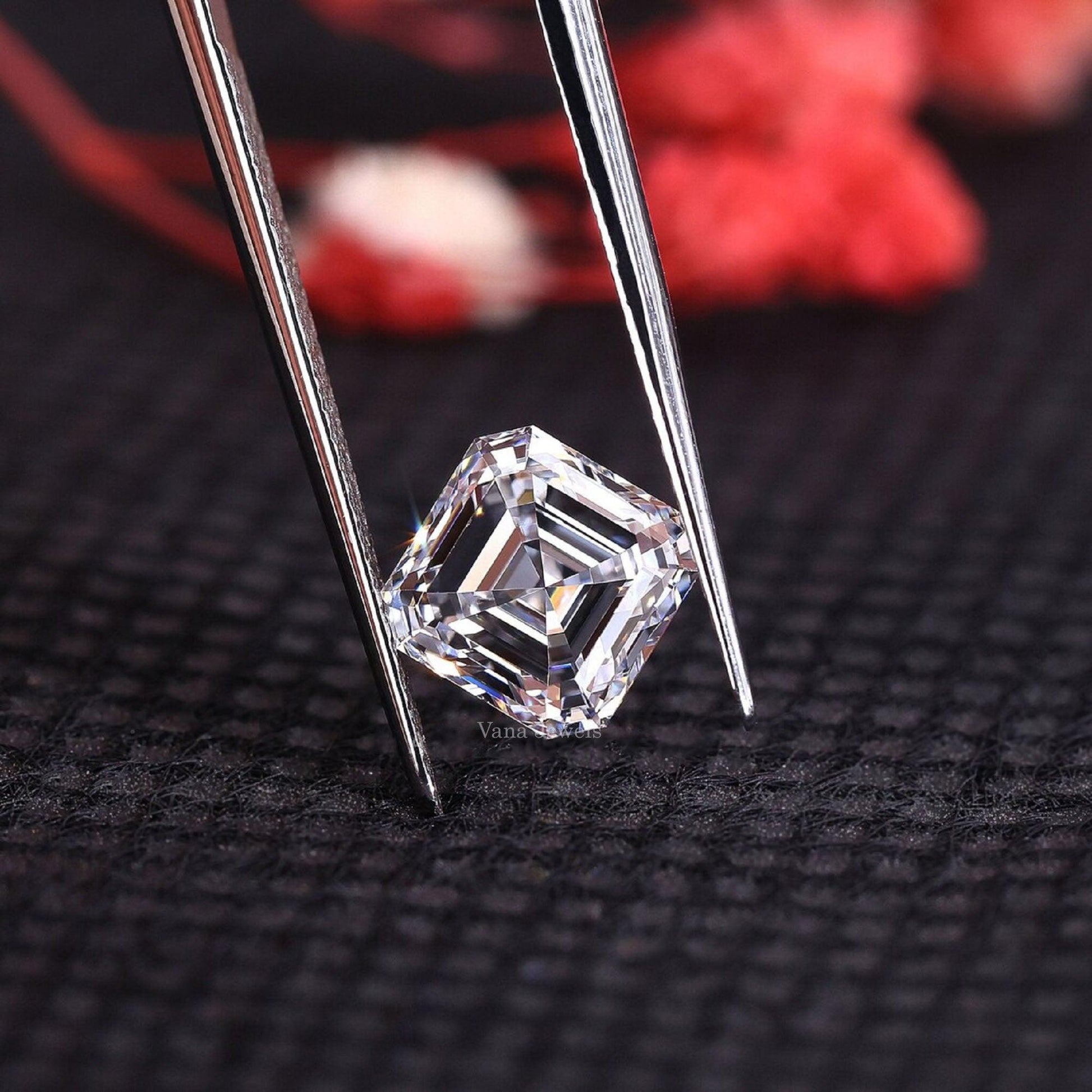 1.72 CT Asscher Cut Lab Grown Diamond for Engagement Ring - Vana Jewels