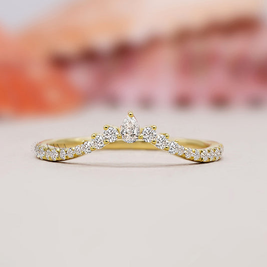 v shape lab grown diamond band
