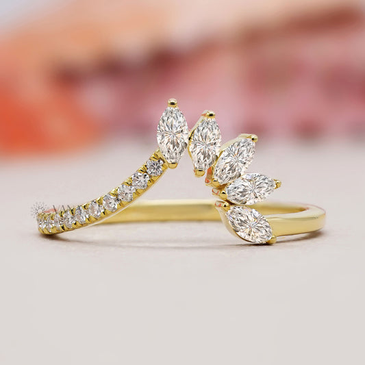 Marquise lab grown diamond tiara ring

